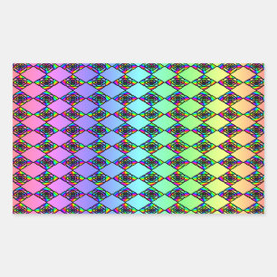 Sticker Rectangulaire Modèle coloré lumineux de style en verre souill