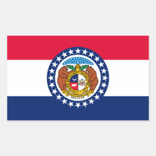 Sticker Rectangulaire Modèle de drapeau d'État du Missouri