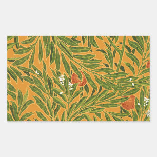 Sticker Rectangulaire Modèle de papier peint vintage Orange Tree Art Nou