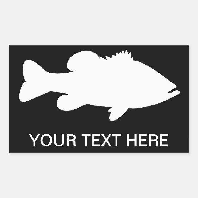 Sticker Rectangulaire Modèle de pêche à la basse à grande bouche (Devant)
