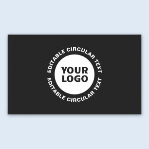 Sticker Rectangulaire Modèle de texte circulaire éditable & votre logo