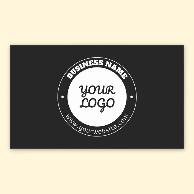 Sticker Rectangulaire Modèle de texte circulaire modifiable et logo télé (Créateur téléchargé)