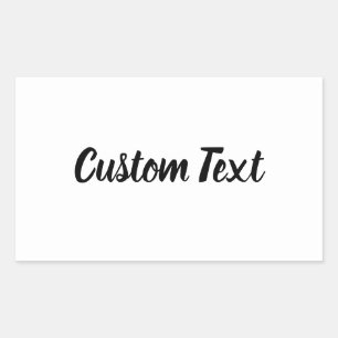 Sticker Rectangulaire Modèle de texte cursif noir et blanc simple