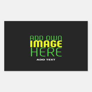 STICKER RECTANGULAIRE MODÈLE DE TEXTE D'IMAGE NOIRE SIMPLE ET MODERNE