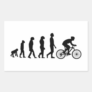 Sticker Rectangulaire Modèle d'évolution humaine du cyclisme moderne