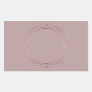 Sticker Rectangulaire Modèle élégant personnalisé moderne vierge or rose