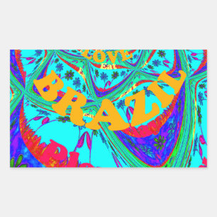 Sticker Rectangulaire Modèle floral dynamique : Hommage brésilien Manger