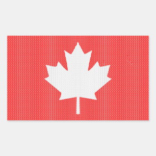 Sticker Rectangulaire Modèle Knit Maple Leaf Tricot Motif
