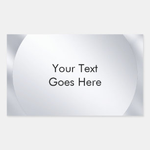 Sticker Rectangulaire Modèle moderne d'aspect argenté métallisé personna