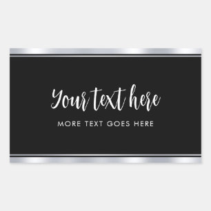 Sticker Rectangulaire Modèle simple faux argent manuscrit personnalisé
