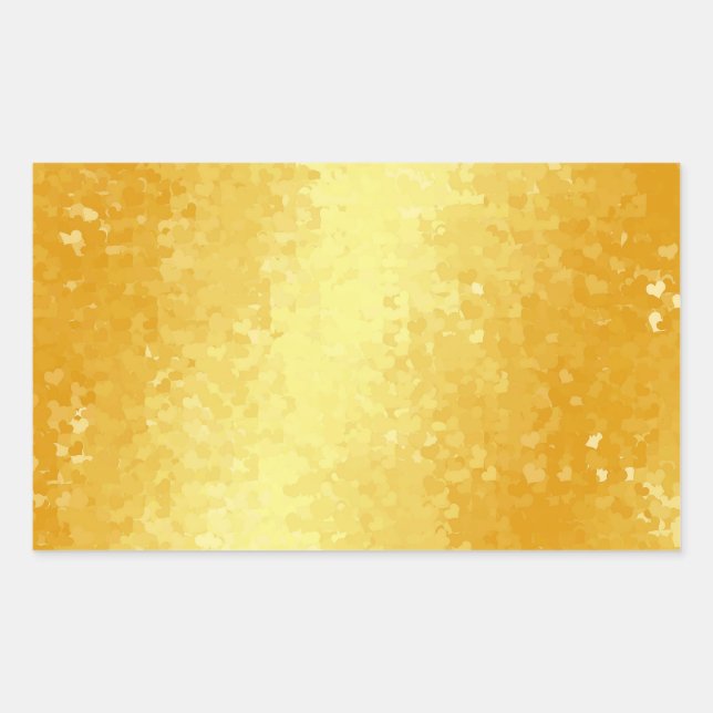 Sticker Rectangulaire Modèle vierge cœurs de style doré glamour (Devant)
