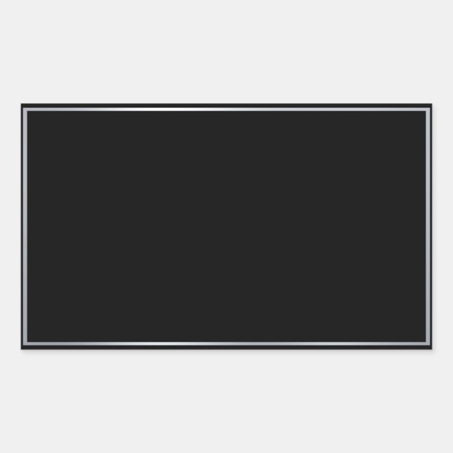 Sticker Rectangulaire Modèle vierge élégant en faux argent noir personna (Devant)
