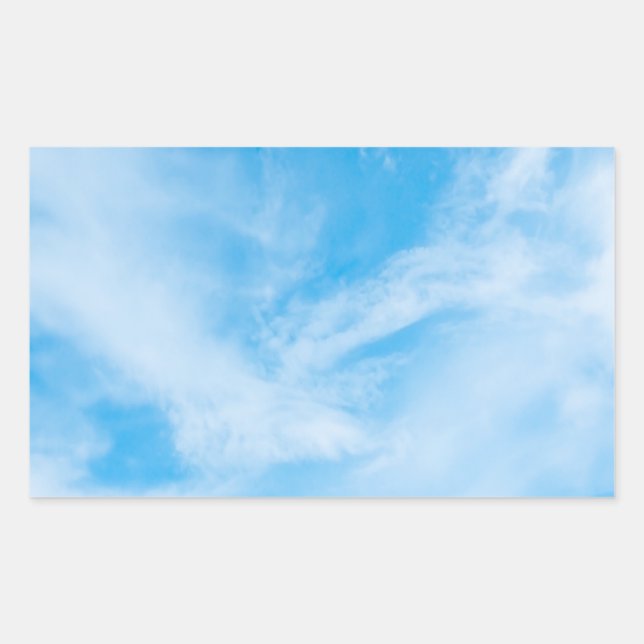 Sticker Rectangulaire Modèle vierge nuages blancs nature ciel bleu (Devant)