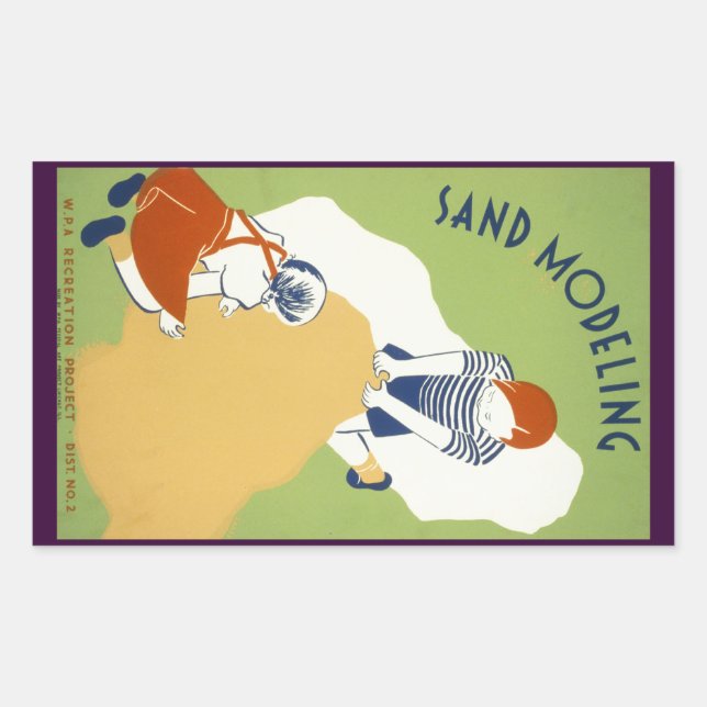 Sticker Rectangulaire Modélisation du sable (Devant)