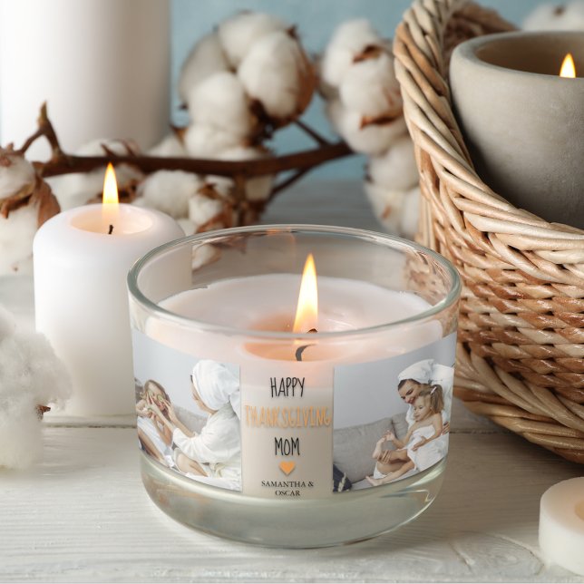 Sticker Rectangulaire Modern Collage Photo Bon thanksgiving Maman (Créateur téléchargé)