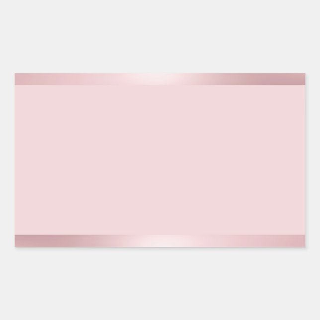 Sticker Rectangulaire Moderne Élégant Rose Doré Modèle Vierge Tendance (Devant)