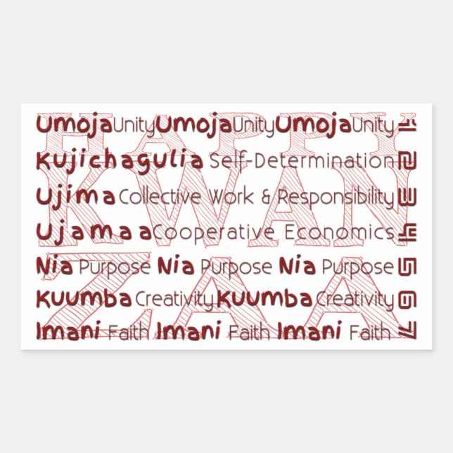 Sticker Rectangulaire Moderne Happy Kwanzaa (Devant)