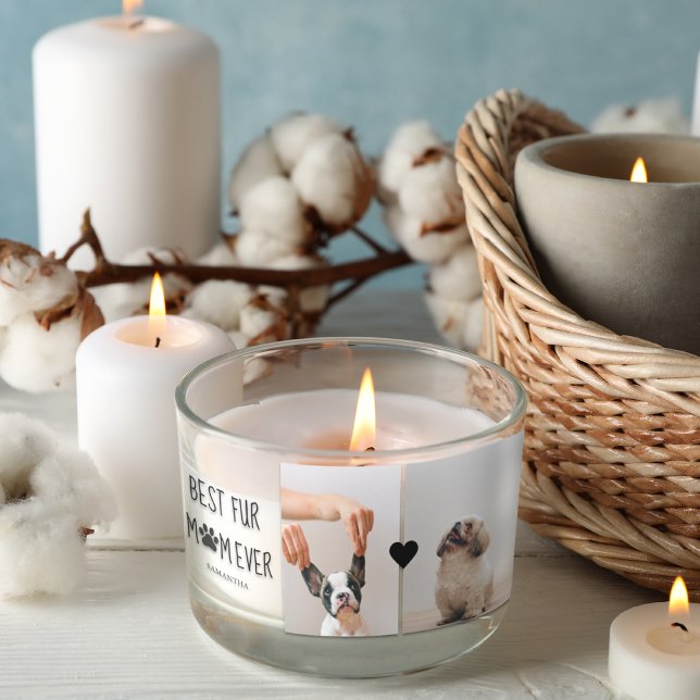 Sticker Rectangulaire Moderne Meilleur Fur Maman | Photo de chien (Créateur téléchargé)