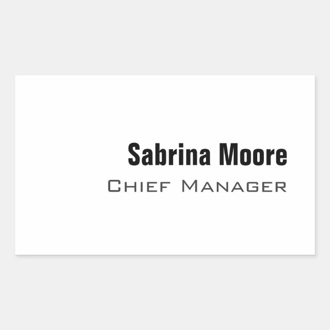 Sticker Rectangulaire Moderne minimaliste professionnel simple (Devant)