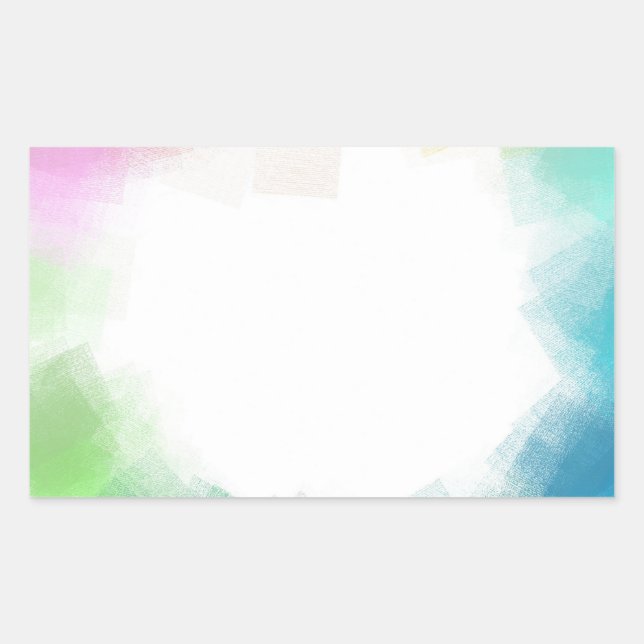 Sticker Rectangulaire Moderne Modèle Vierge Abstrait Personnalisable Ble (Devant)