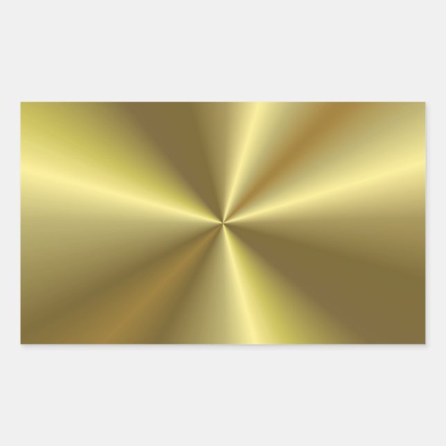 Sticker Rectangulaire Moderne modèle vierge métallisé élégant or (Devant)
