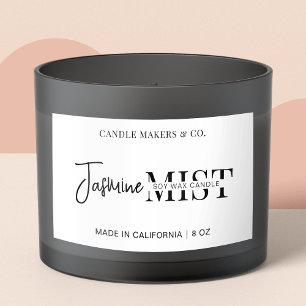 Sticker Rectangulaire Moderne Script Professional Bougie noir blanc