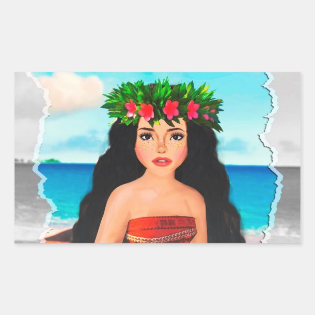 Sticker Rectangulaire Mohana Doll (Devant)