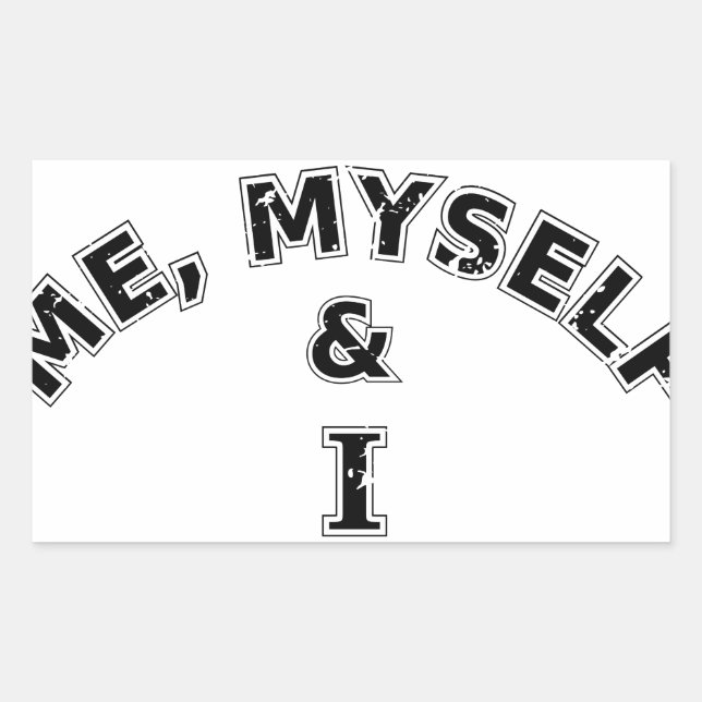 Sticker Rectangulaire Moi-Même Et Je Typographie (Devant)
