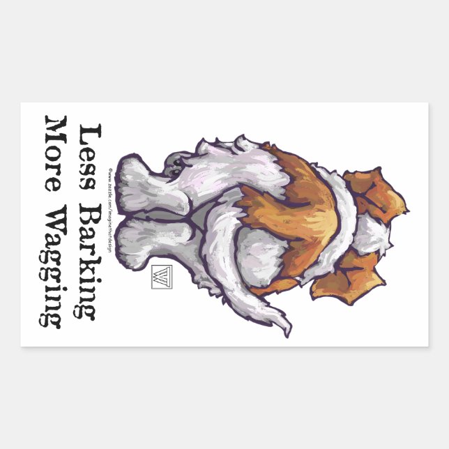Sticker Rectangulaire Moins d'aboiement, plus de baguage (Devant)