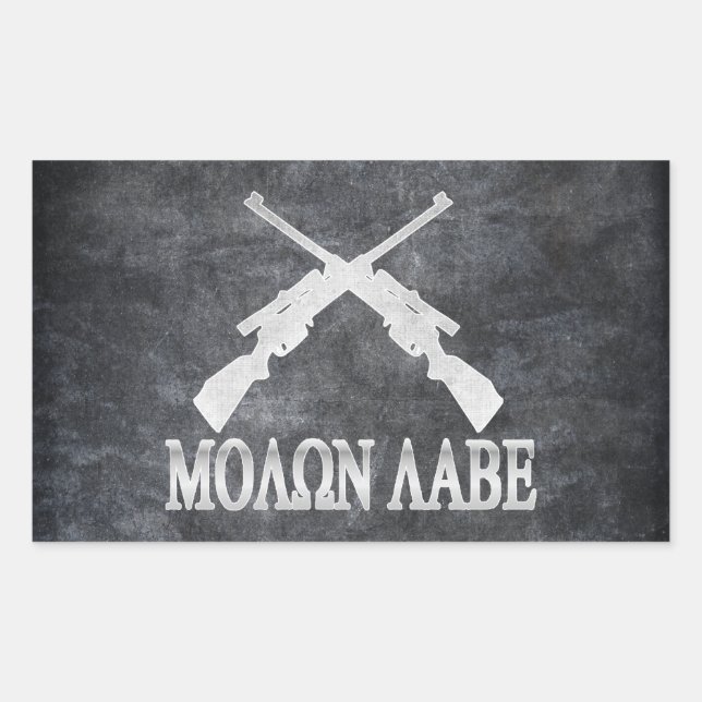 Sticker Rectangulaire Molon Labe (Devant)