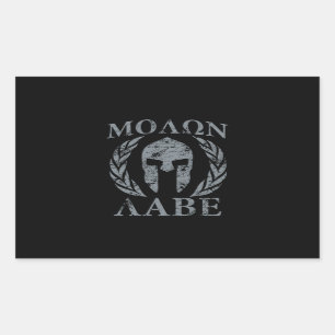 Sticker Rectangulaire Molon Labe Laurels, guerrier spartiate