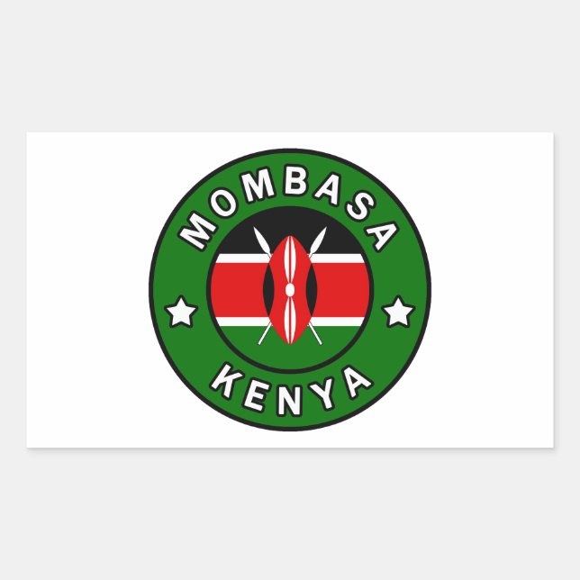 Sticker Rectangulaire Mombasa Kenya (Devant)