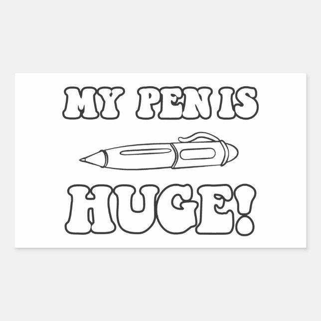Sticker Rectangulaire Mon Stylo Est Énorme (Devant)