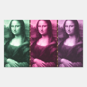 Sticker Rectangulaire Mona Lisa Poster de animal rose rose violet