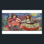 Sticker Rectangulaire Mona Lisa Romantic Funny Art coloré<br><div class="desc">Cette merveilleuse invitation prend des éléments de la Mona Lisa et de Van Gogh's Starry nuit pour faire un thème mariage exceptionnellement unique et fantasque stationnaire pour une invitation, merci, numéro de table, et plus encore! Mona Lisa - Cette image présente la Mona Lisa avec son homme, dansant dans la...</div>