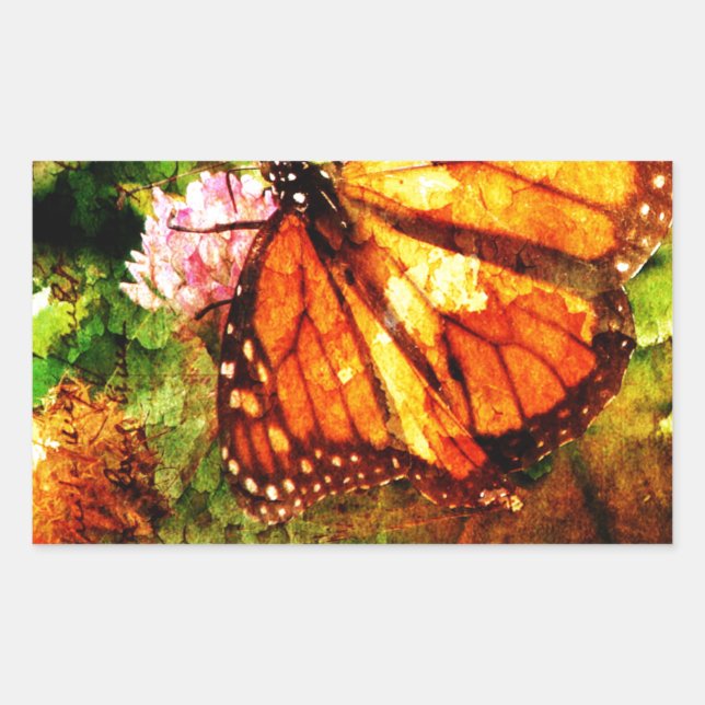 Sticker Rectangulaire Monarch Grunge (Devant)