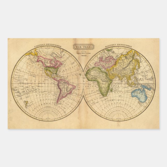 Sticker Rectangulaire Monde par Worcester (Devant)