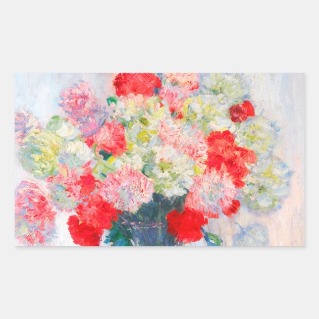 Sticker Rectangulaire Monet Peonies (Devant)