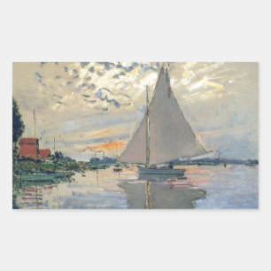 Sticker Rectangulaire Monet Sailboat Français Impressionnisme Art classi