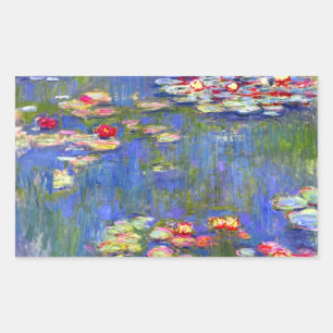 Sticker Rectangulaire Monet Water Lilies
