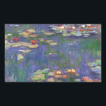 Sticker Rectangulaire Monet Water Lilies Chef-d'oeuvre Peinture<br><div class="desc">Monet Water Lilies - Ce tableau Monet classique a été peint par Claude Monet en 1916. Il fait partie de sa célèbre collection de nénuphars où il peint dans son jardin à Giverney,  France. Un tableau de chef-d'oeuvre.</div>
