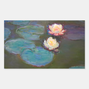 Sticker Rectangulaire Monet Water Lys Pond Nénuphars Peinture