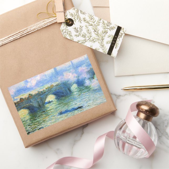 Sticker Rectangulaire Monet - Waterloo Bridge, London, (Cadeaux)