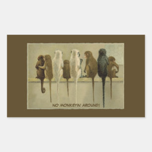 Sticker Rectangulaire Monkeys Business Anniversaire Du Groupe Personnali