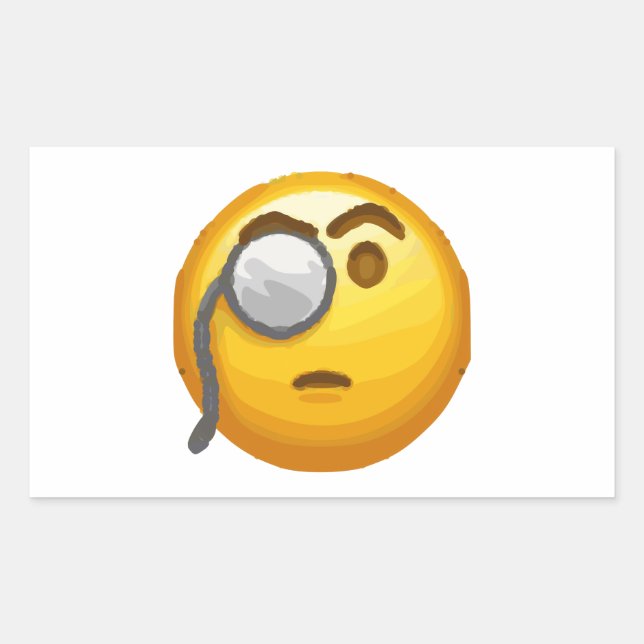 Sticker Rectangulaire monocle émoji (Devant)