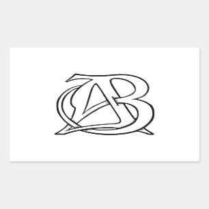 Sticker Rectangulaire Monogramme AB