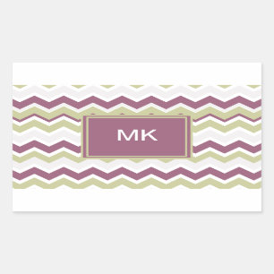 Sticker Rectangulaire Monogramme Chevron Brick