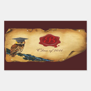 STICKER RECTANGULAIRE MONOGRAMME DU PARCHEMENT DES BOULES ET DU SCEAU DE