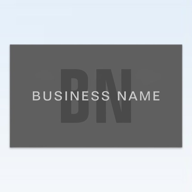 Sticker Rectangulaire Monogramme moderne gris foncé modifiable Modèle de (Créateur téléchargé)