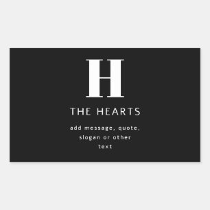 Sticker Rectangulaire Monogramme moderne modifiable Nom et message   Noi